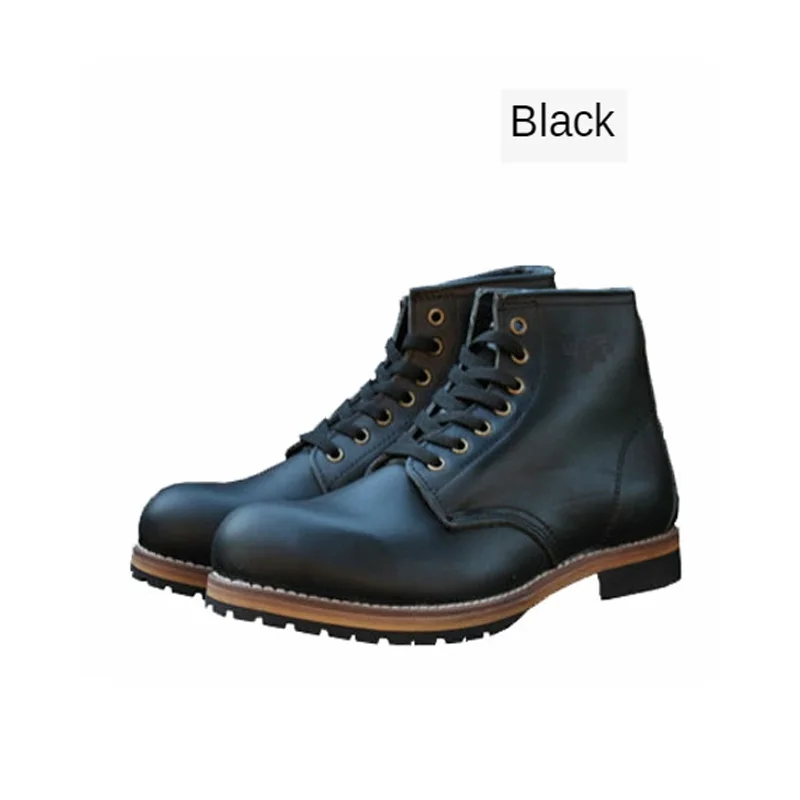 Новинка Модные мужские ботинки Рабочие мотоциклетные с красными крыльями