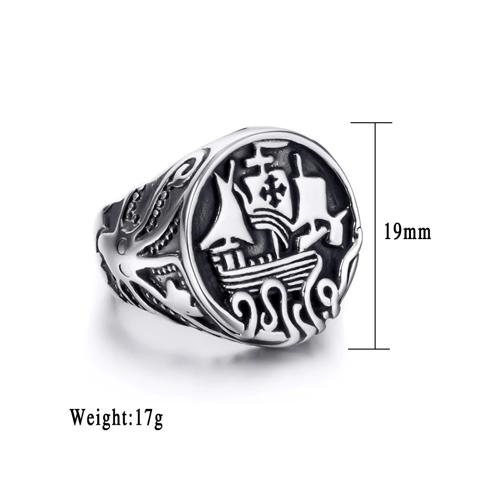 Винтажное мужское кольцо в скандинавском стиле осьминог щупальца пиратский