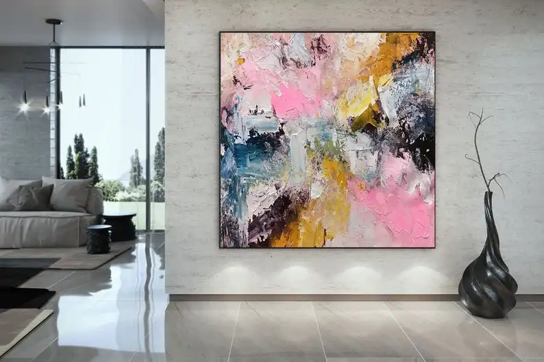 

Картина маслом Большой Глаз Картины на холсте, текстура художественной росписи, акриловые абстрактные, офис, декор для ванной комнаты больш...