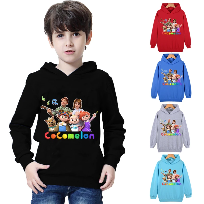 

2021 HOT Boys Girls Hoodies Cocomelon Printed Kids Cotton Clothes Children Fashion Long Sleeve Clothing