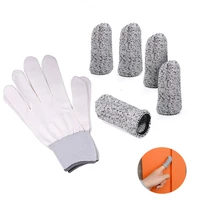 foshio 5pcs carbon fiber nylon finger cover1pair anti static work glove vinyl film car wrap auto tint hand protector sleeve