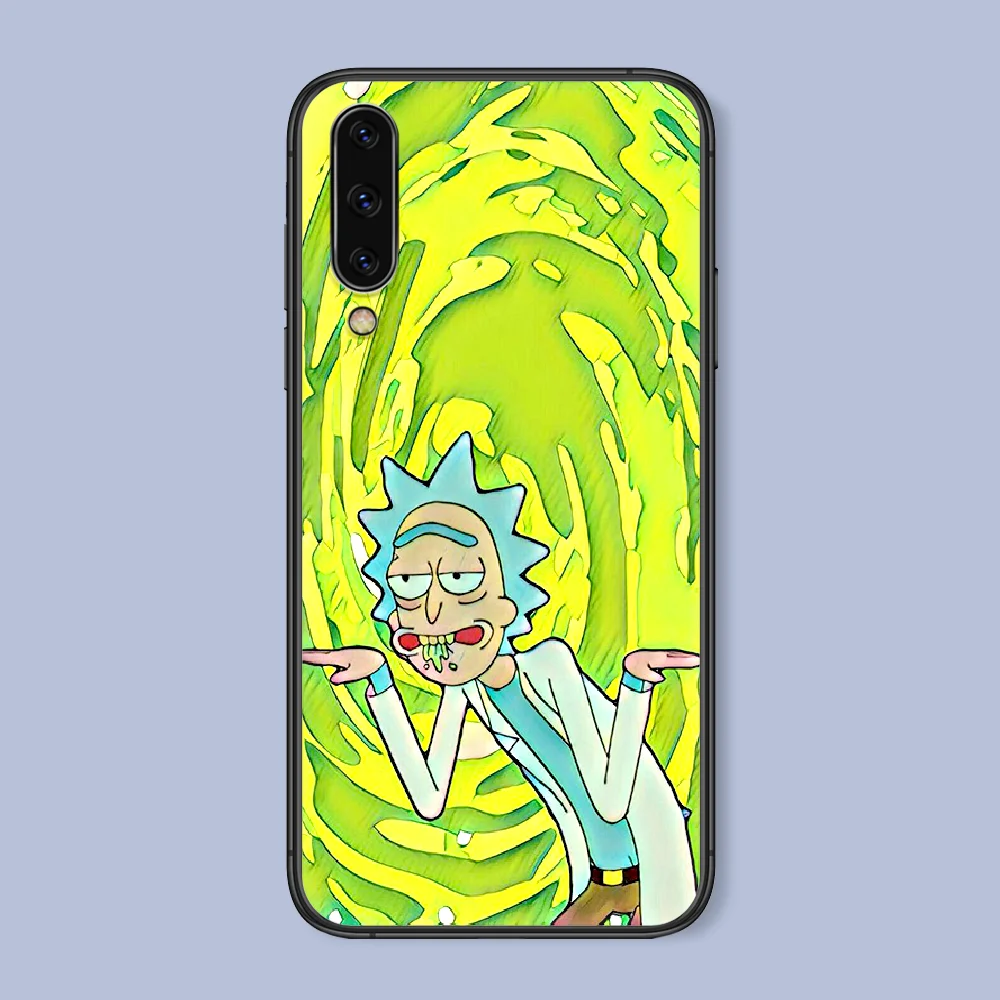 

Cartoon Rick Funny Morty Phone Case For Samsung Galaxy A 3 5 7 8 10 20 20E 21S 30 30S 40 50 51 70 71 4G black Waterproof Tpu