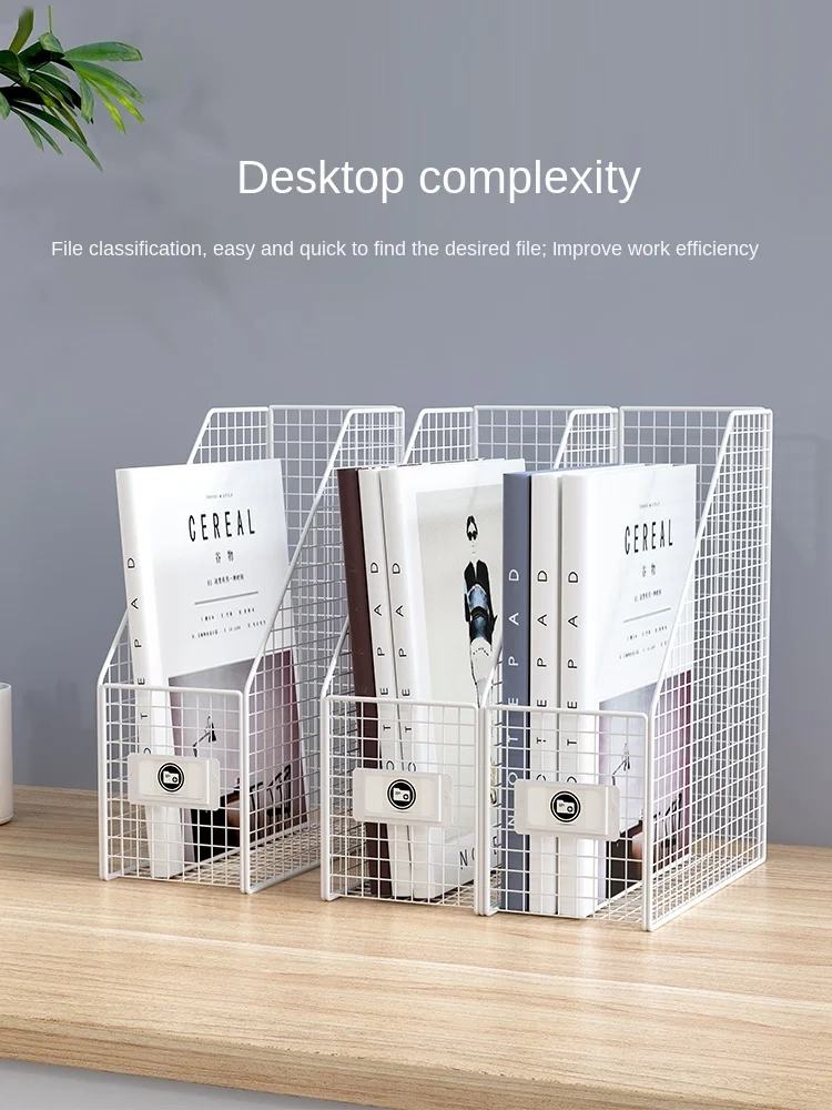 Desktop Book Stand File Storage Box Shelf Folder Vertical Basket Office Supplies | Дом и сад