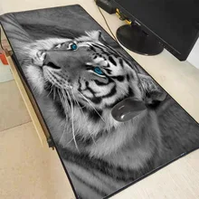 XGZ White Tiger Animal Large Gaming Mouse Pad Lock Edge Game Mouse Mat Laptop Keyboard Pad Desk Mat for CSGO Lol Gamer Mousepad