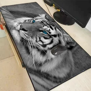 xgz white tiger animal large gaming mouse pad lock edge game mouse mat laptop keyboard pad desk mat for csgo lol gamer mousepad free global shipping