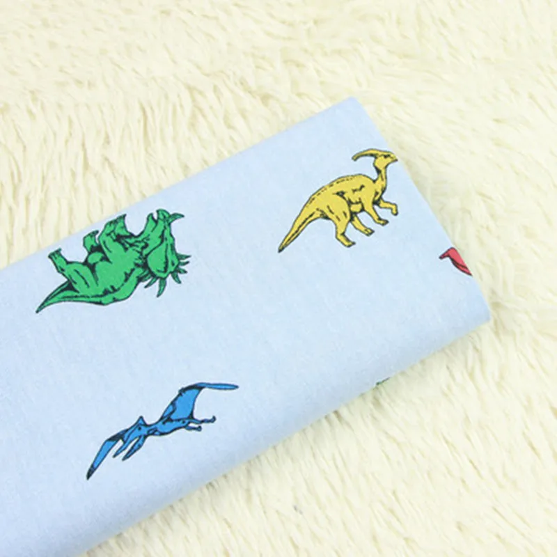 Половина метра 100% хлопок Принт динозавра ткань ручной работы DIY одежды платье