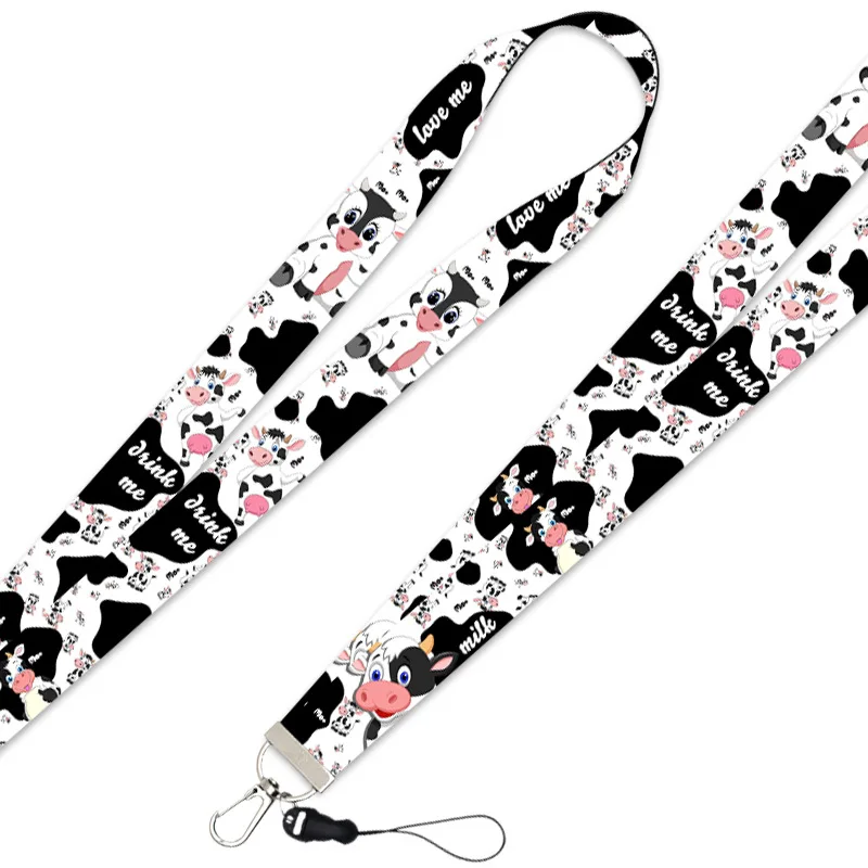 Брелок с мультяшным рисунком коров короткий шнурок для ключей