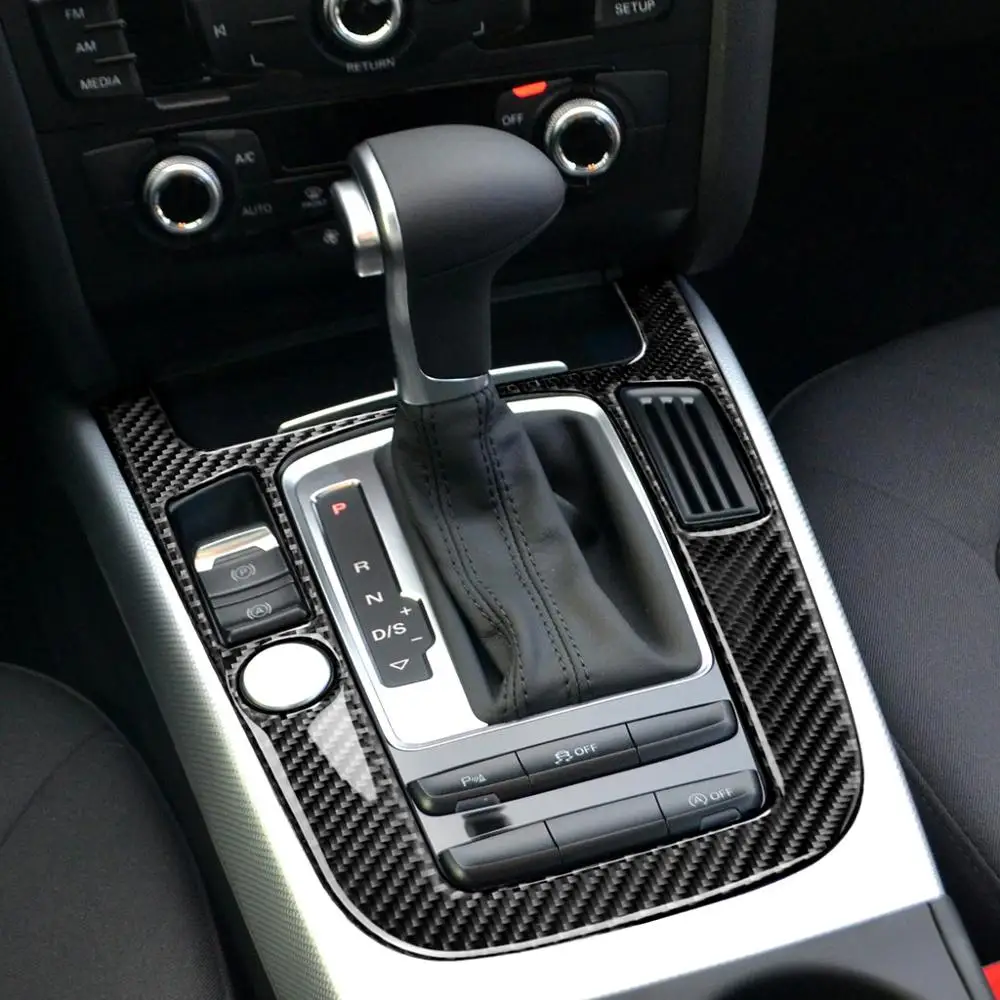 

BOOMBLOCK accessories Carbon Fiber Sticker Car Center Console Gear Shift Panel Decoration For Audi Q5 SQ5 8R A4 S4 B8 A5 S5