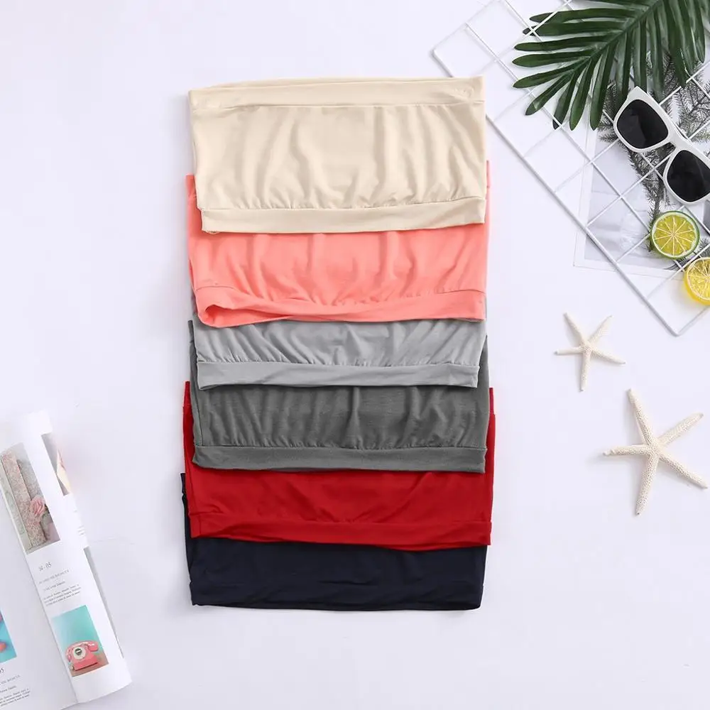 Женский модал однотонный пикантный бесшовный бюстгальтер без бретелек бандо