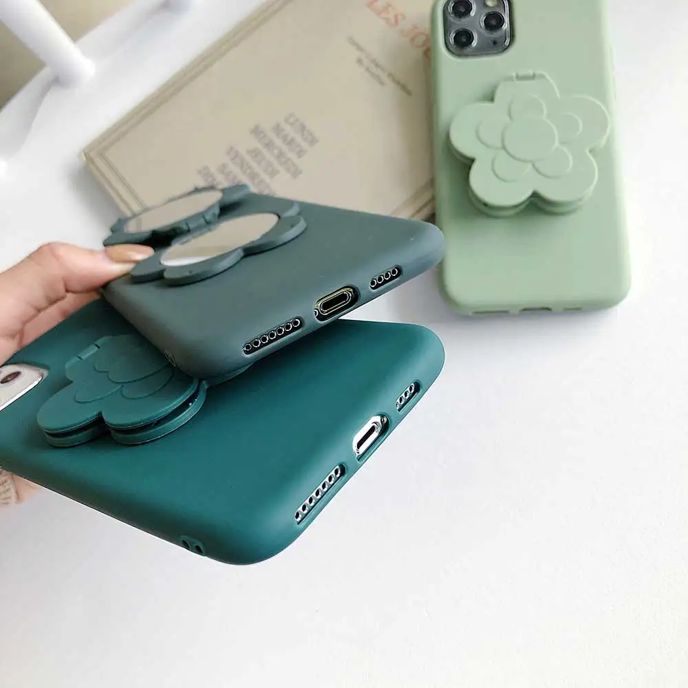 Модный женский однотонный чехол для телефона с зеркалом iPhone 11Pro XS Max XR X 6 6S 7 8 Plus