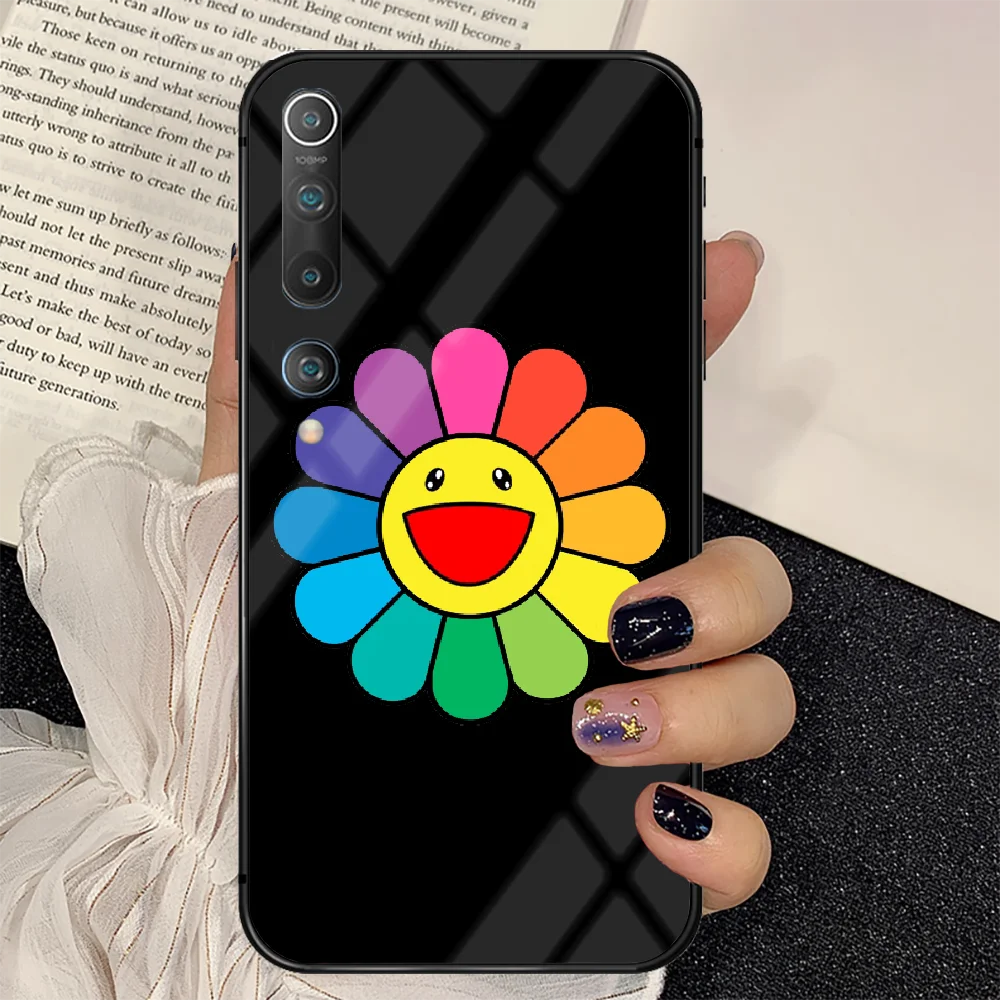 

Murakami Flower Smile Phone Tempered Glass Case Cover for Xiaomi Mi A F MAX X POCO M Note 3 9 10 11 i T Pro Lite Phone case