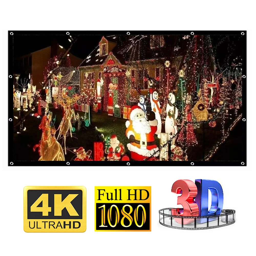 Проекторы 16: 9 проектор 100 дюймов портативный простой KTV для умного дома и