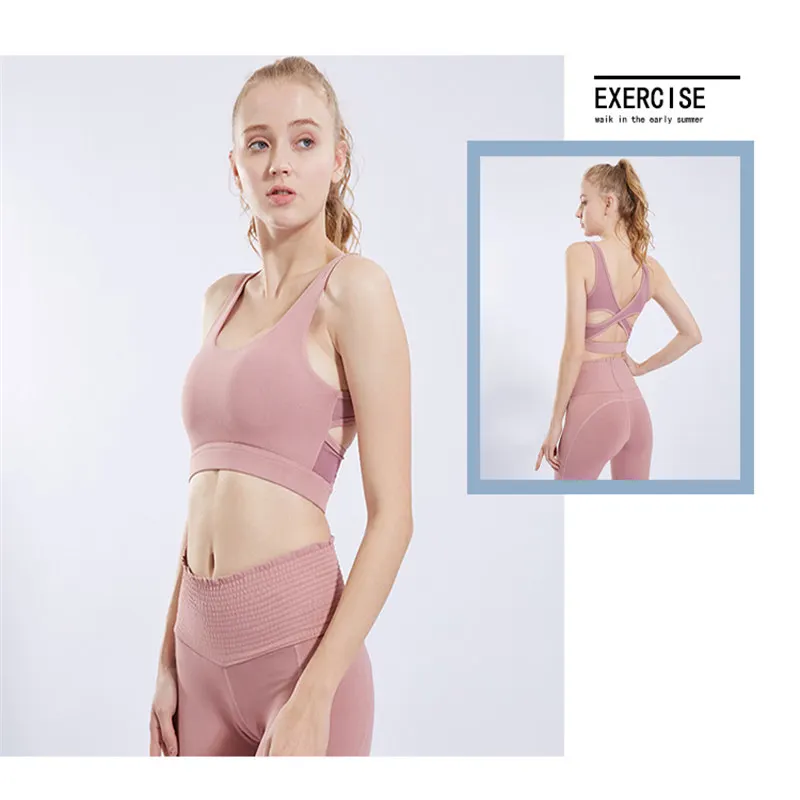 Высокоэластичный дышащий спортивный бюстгальтер Женский бесшовный пуш ап для