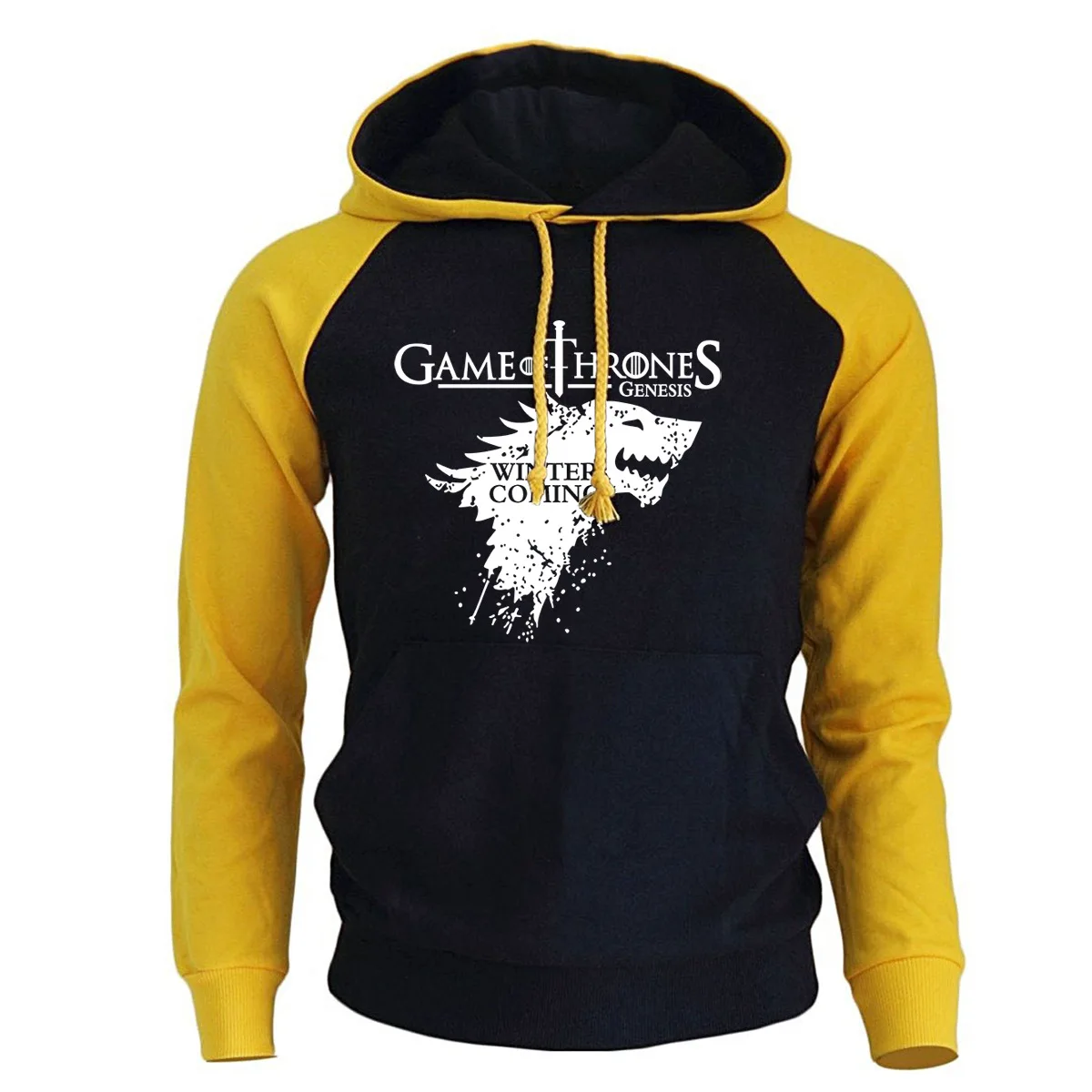 

Men's Oversized Casual Hoodie Fleece Long Sleeve Pullover Hip Hop Streetwear Trend Letter Print Hooded Sweatshirt Colorblock Top