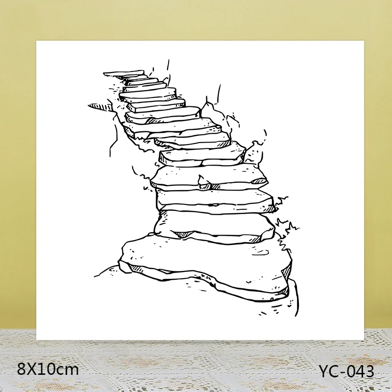 

ZhuoAng Ladder Clear Stamps For DIY Scrapbooking/Card Making Decorative Silicon Stamp Crafts