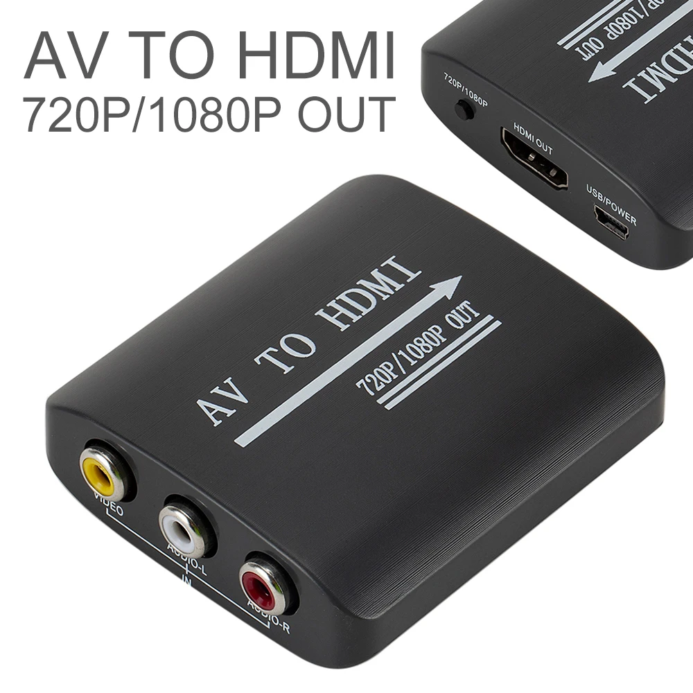 

1080P Mini AV to HDMI Converter Adapter 720P 1080P Large Display with Micro USB Power for HDTV TV Projector Computer Notebook