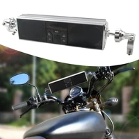 anti theft motocycle bluetooth stereo speaker audio system support usb tf card mp3 fm radio with led display power off memory