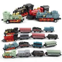 160 scale diecasts alloy train model set toy car simulation children retro inertia steam train pull back vehicles kids toy