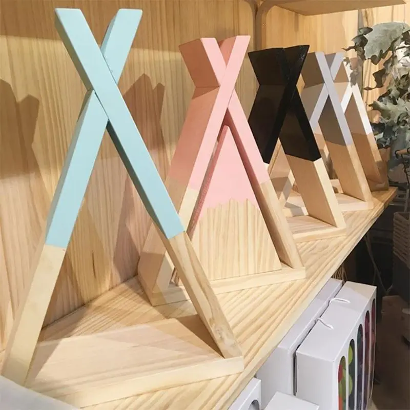 Детская деревянная треугольная полка для ванной в скандинавском стиле милая