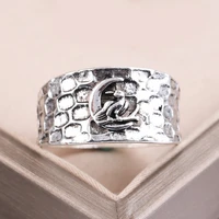 vintage design finger rings for men punk gothic bird moon silver plated wide rings for women men party gifts accessories