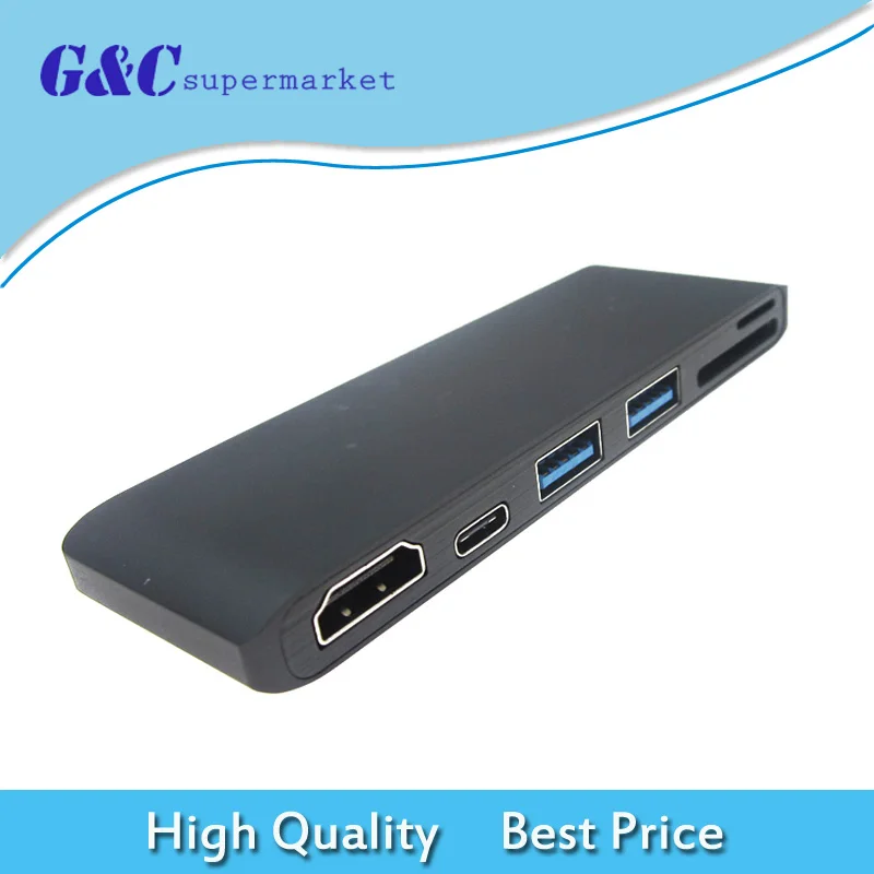 Type C к 4K * 2K HDMI Двойной USB 3 0 концентратор адаптер конвертер кард ридер для Macbook diy