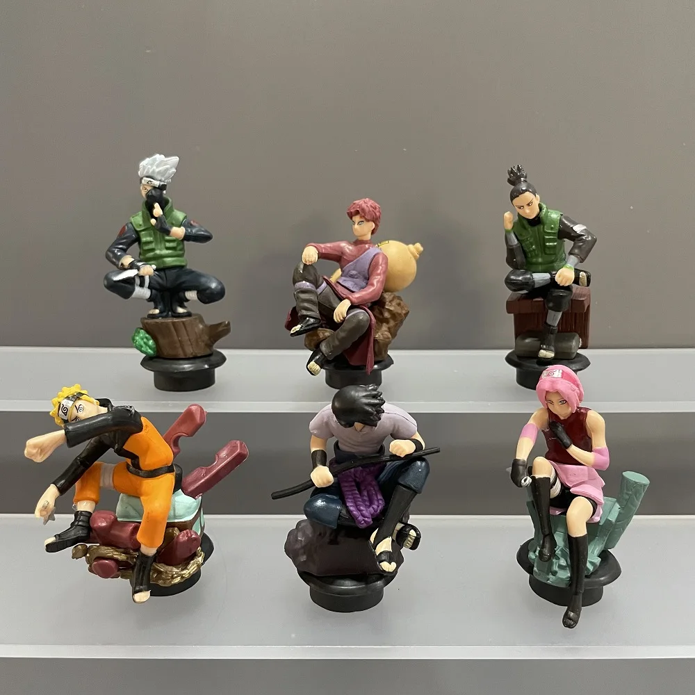 Фигурка аниме Наруто модель 7 см Sasuke Gaara Kakashi Haruno Sakura экшн фигурки искусственная