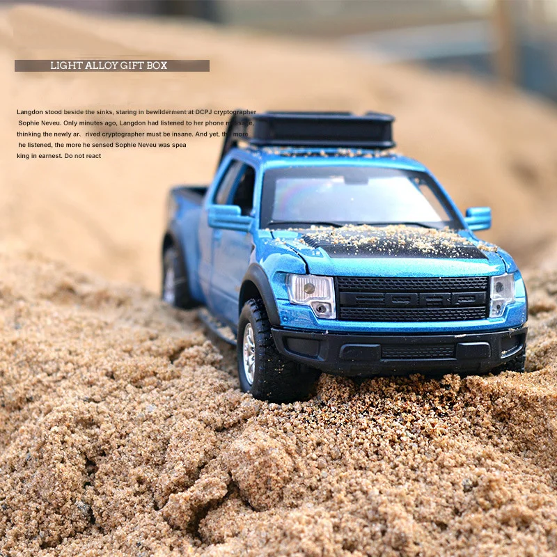 Литая модель автомобиля Ford Raptors F150 1:32 Игрушечная металлическая Инерционная для