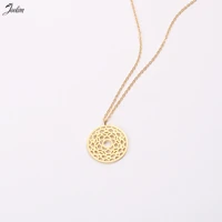 joolim jewelry pvd gold finish fashionable sun flower pendant pentapetalous necklace stylish stainless steel necklace