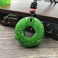 natural green hand carved safe buckle jade pendant fashion boutique jewelry for men and women brave necklace gift accessories
