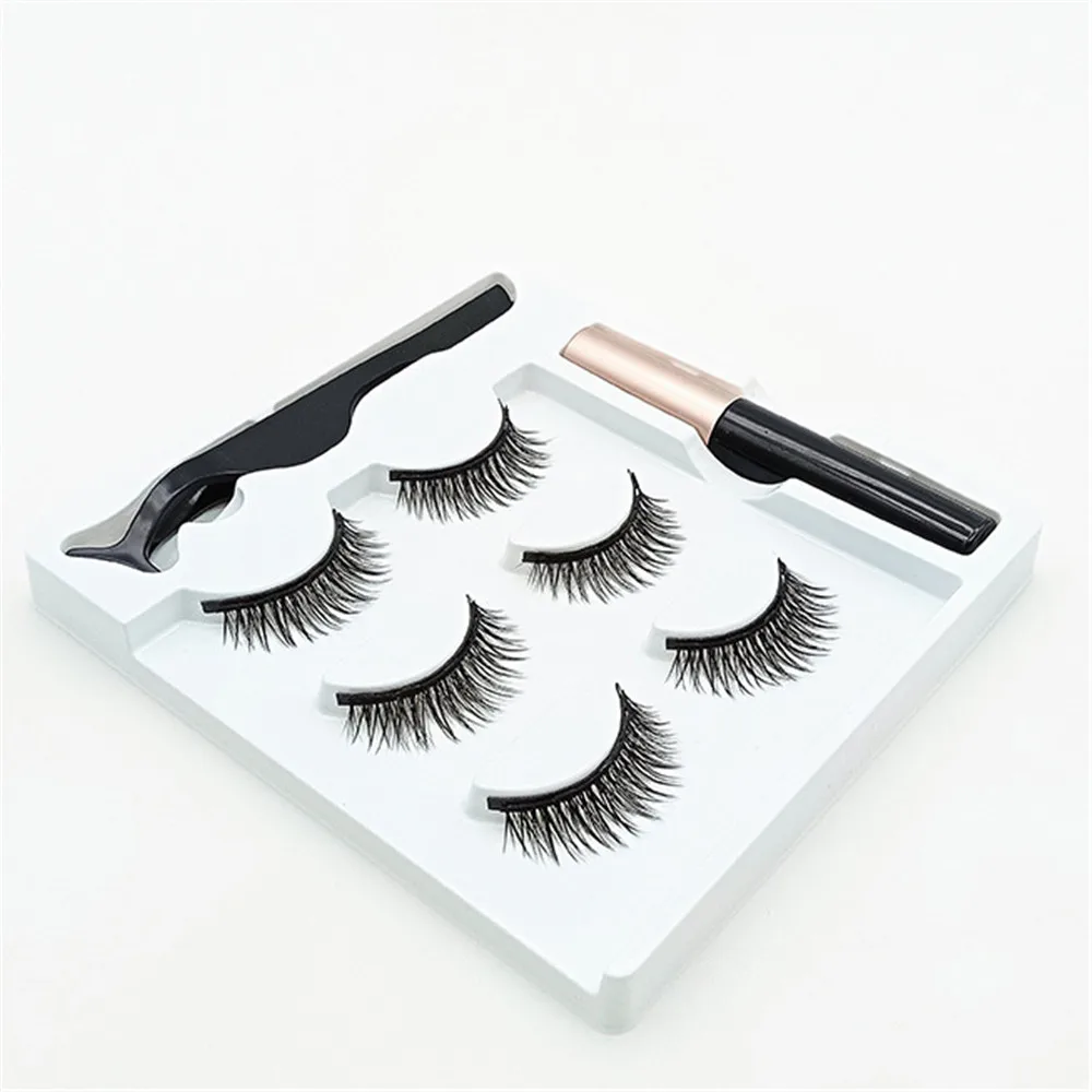 

HOT SALE Eyelashes 3D Mink False Eyelash Magnetic Magnet Eyeliner Fake Eyelash Waterproof Liquid Long Lasting lash Makeup