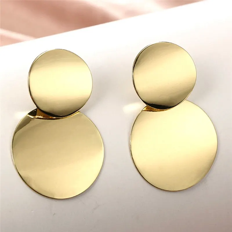Популярные Модные ювелирные изделия винтажные круглые вафельные серьги большие
