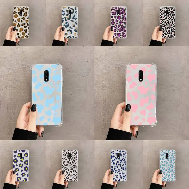 

Leopard Print Phone Case Transparent For OnePlus MEIZU MEITU M 7 8 9 16 17 T PRO XS moible bag