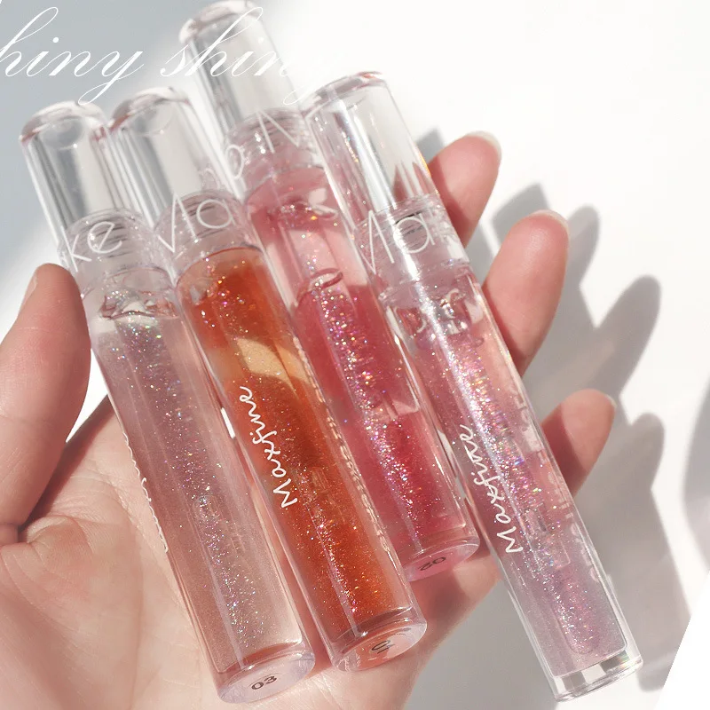 

4 Colors Natural High Gloss Lipstick Non-Stick Cup Makeup Tint Cosmetic Long Lasting Red Lip Stick Labiales Lip Gloss Maquiagem