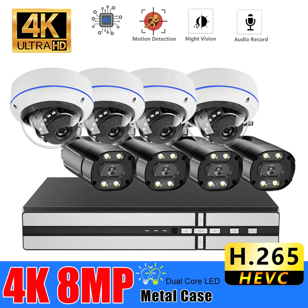 

Система видеонаблюдения, 8 Мп, 4K, POE, 8 каналов