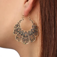 hot sale women earrings vintage multi shape delicate carved ear hook for banquet fashion jewelry dangle earrings 2021 new