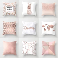 new style plant letter flower geometric sofa cushion pillow without core pillowcase headrest pink party decor gift for kids