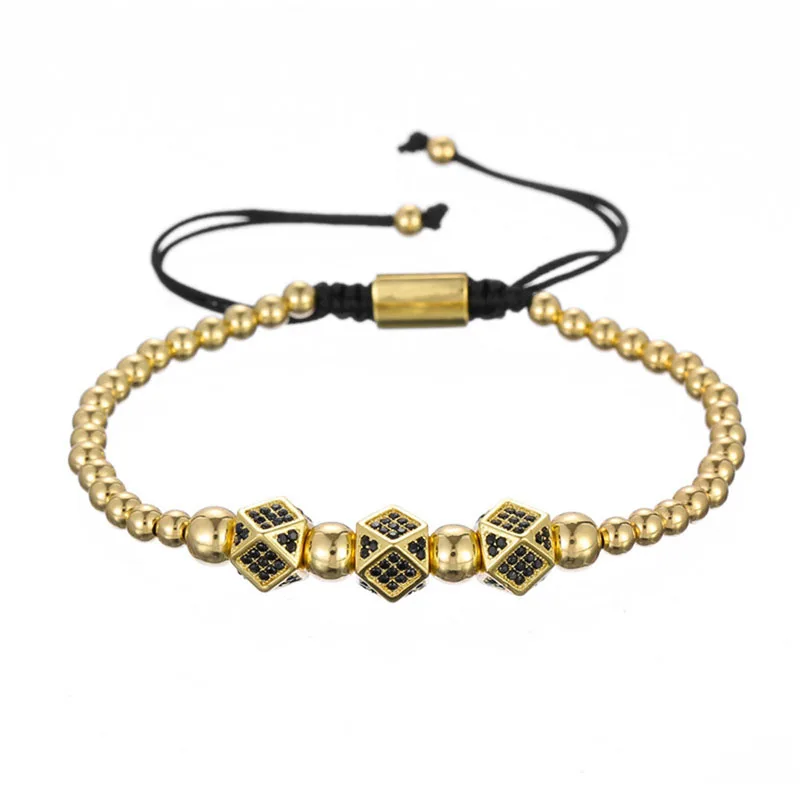 Микро Pave CZ кубический цирконий роскошный геометрический браслет мужские