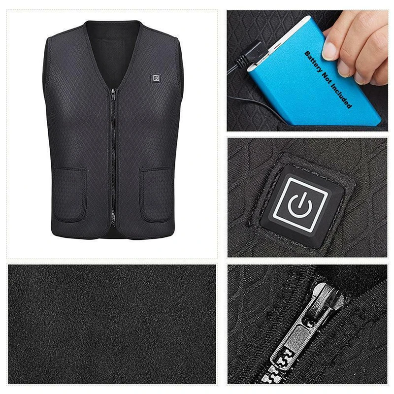 Уличный жилет с инфракрасным подогревом USB для мужчин и женщин зимняя гибкая