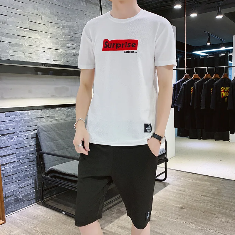 Спортивный костюм мужской из двух предметов кофта с коротким рукавом и шорты