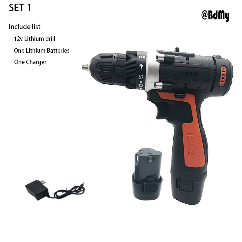 BDMY 12vCordless литиевая электрическая сверление на двойной скорости отвертка дрель