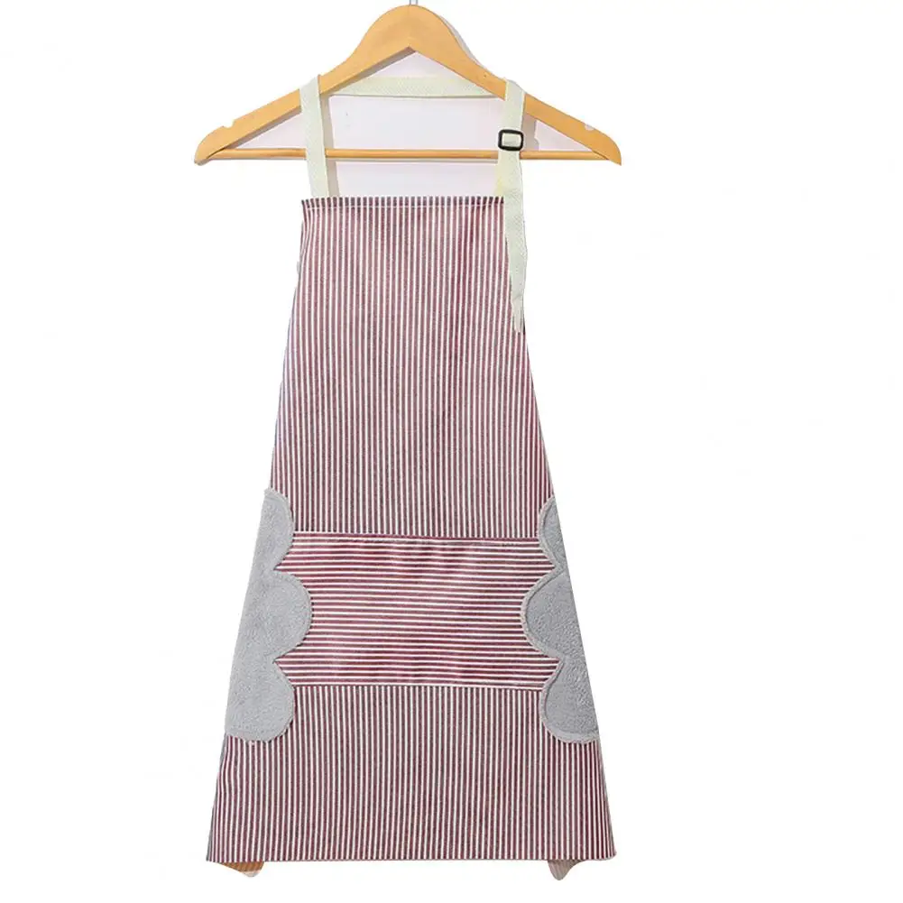 

Hand-wiping Kitchen Oil-proof And Waterproof Large-pocket Apron Adjustable Ladies Cooking Apron