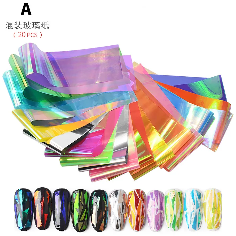 

Starry candy Sticker Nail Foils Mixed Designs Nail Art Transfer Starry Sticker Holographic Paper Decals Manicure Nail Decor