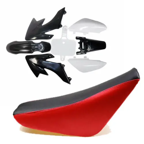 

Красное высокое сиденье + черно-белое пластиковое крыло для мотоцикла Honda CRF50 XR SSR