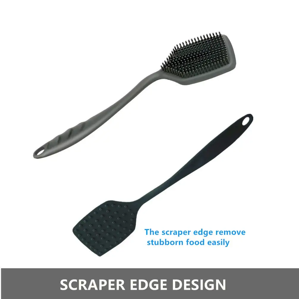 Силиконовая щетка для чистки кастрюль сковородки скребок антипригарный горшок