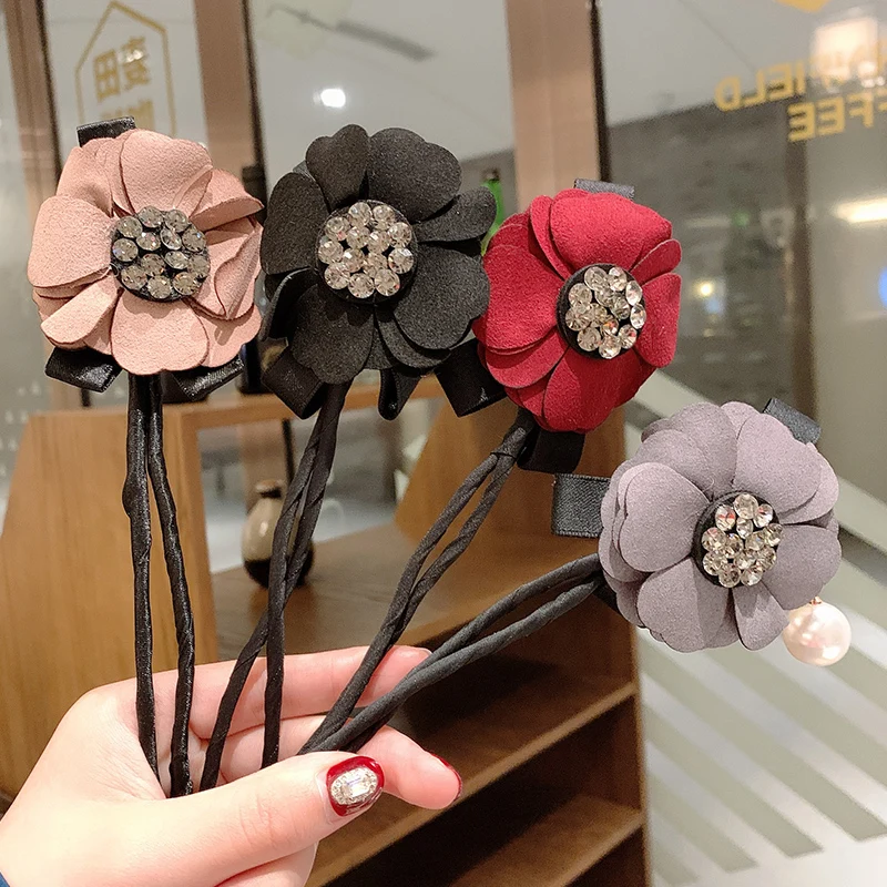 Цветочная лента для волос в пучок утягивающий головной убор Корейском стиле