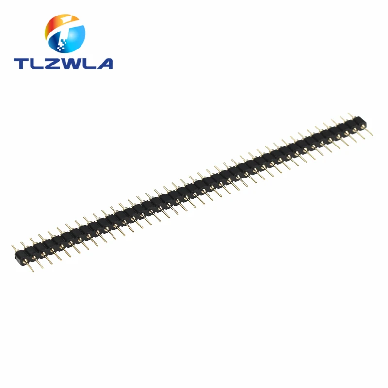 100PCS 2.54MM Connector Round Hole Row Needles 1*40 Round The Needle Male Head 1x40P Gold Plated Single Row