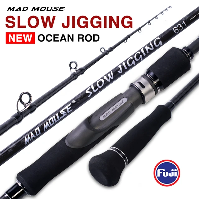 MADMOUSE Japan Full Fuji Parts Slow Jigging Rod 6"3 Jig Weight 80-350G 15kgs Shipping/casting Boat Rod Slatwater Fishing Rod 1