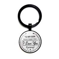 2020 fashion to my son i love you forever time glass pendant keychain men and women jewelry keychain