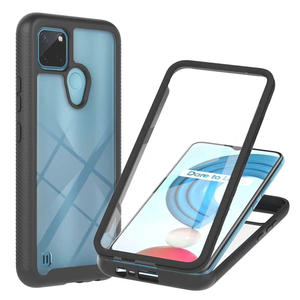 

Гибридный Прочный чехол с полным покрытием для OPPO Realme C21Y, бампер из ТПУ, кристально прозрачный защитный чехол с защитой экрана
