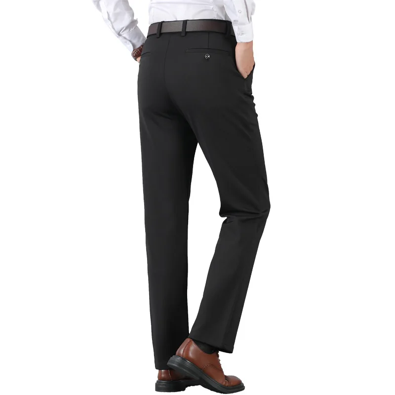 Thick Autumn and Winter Trousers Middle-aged Casual Pants High Waist Long Pants Middle-aged Men's Trousers Stretch Dad Outfit